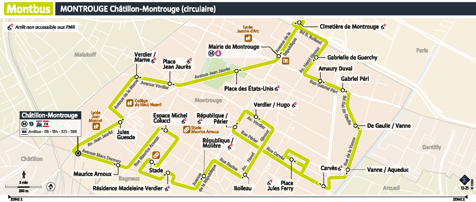 Plan de la ligne MONT